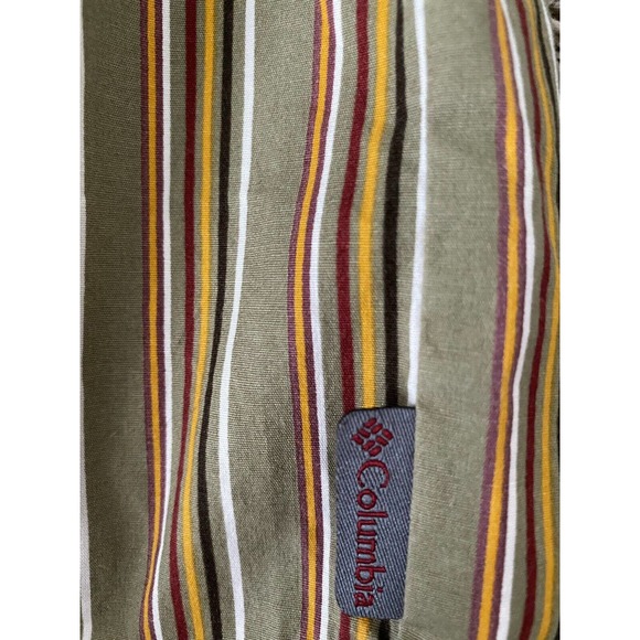 Columbia Vertex Men’s Brown Stripes Buttom Up Long Sleeve Shirt Size Medium - Picture 6 of 6